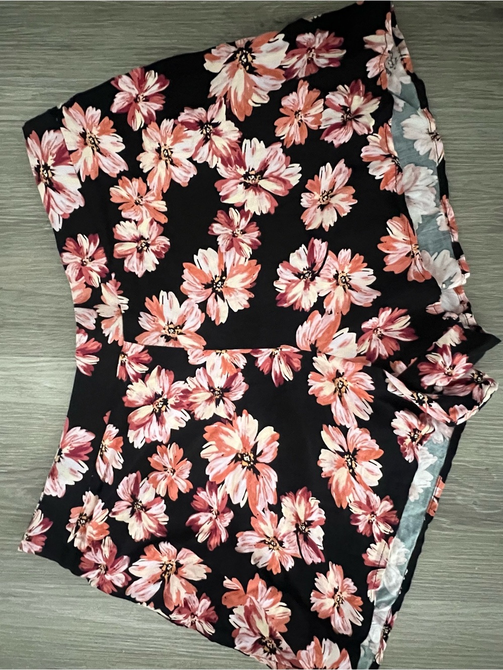 Floral Black & Pink Shorts